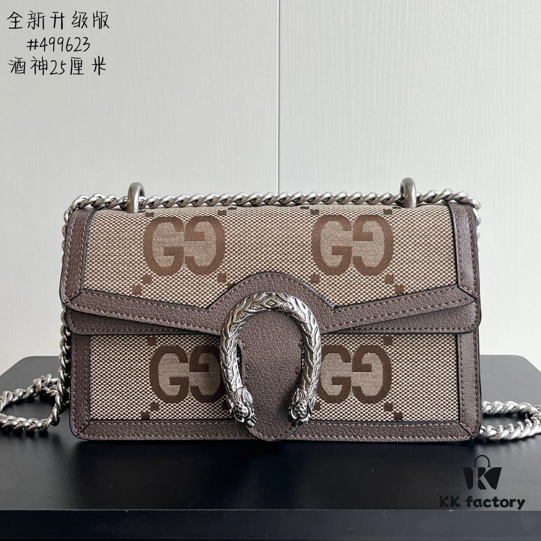 Gucci Dionysus Diamond Buckle Bag in Apricot Canvas - Upgraded Version
