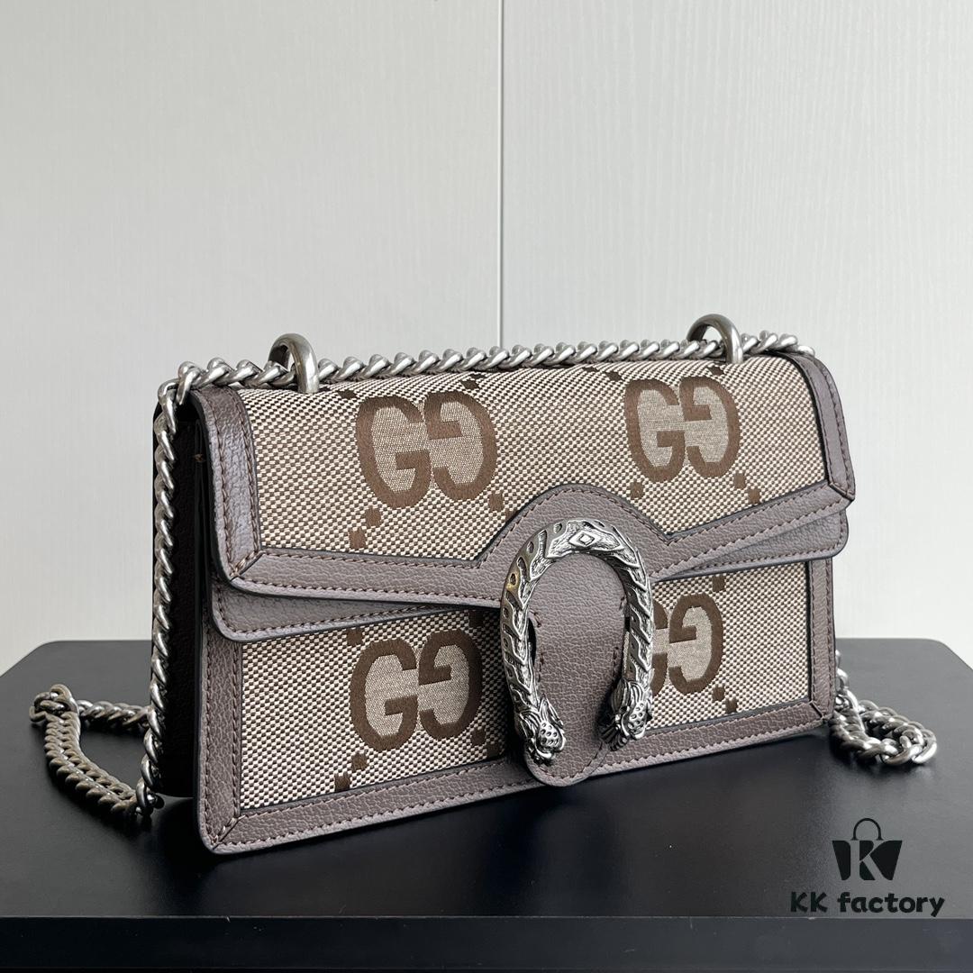Gucci Dionysus Diamond Buckle Bag in Apricot Canvas - Upgraded Version