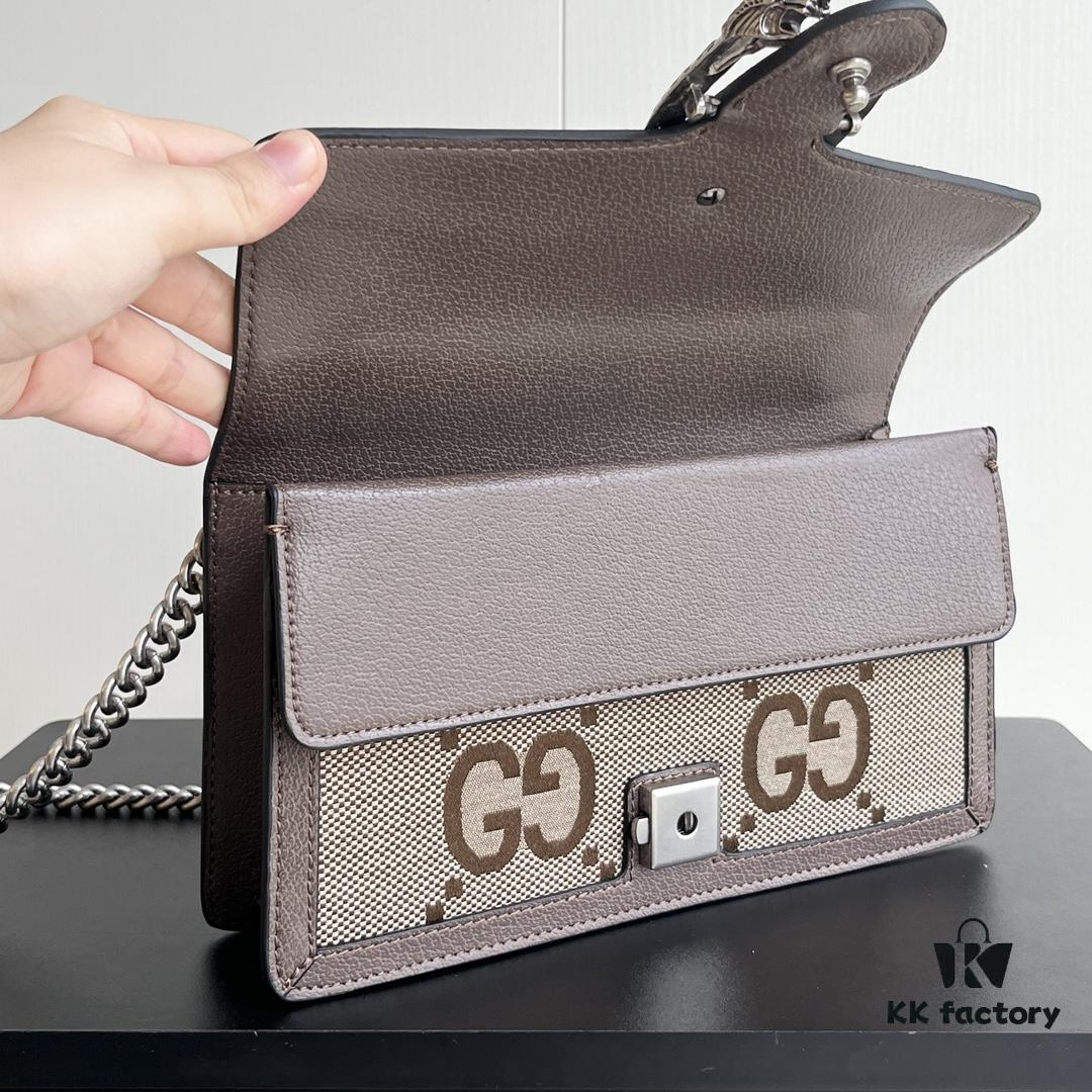 Gucci Dionysus Diamond Buckle Bag in Apricot Canvas - Upgraded Version