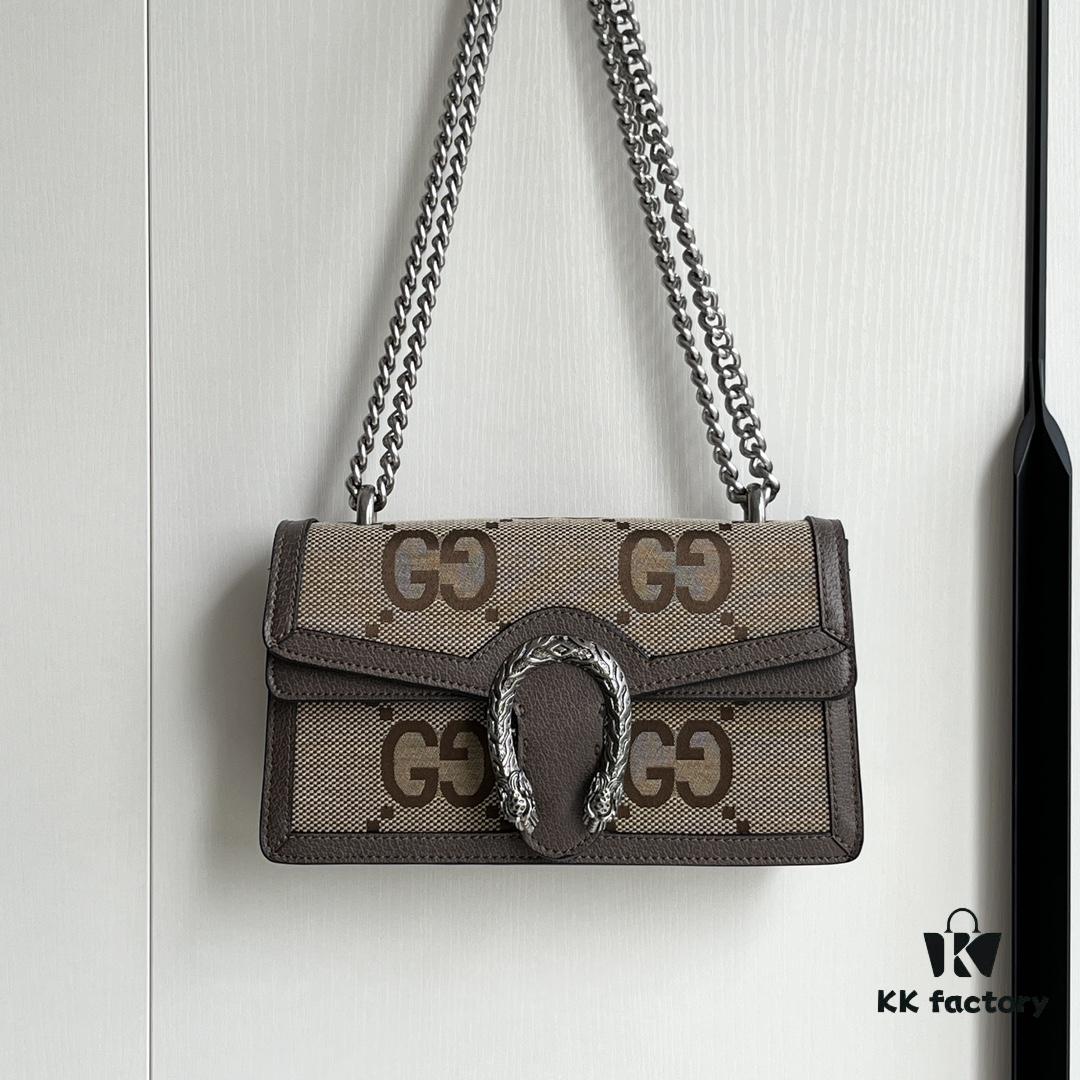 Gucci Dionysus Diamond Buckle Bag in Apricot Canvas - Upgraded Version