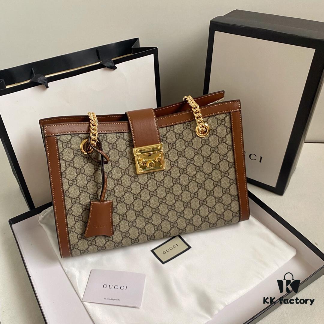 Upgraded Genuine Gucci Padlock Series Lock Clasp Double Shoulder Strap Backpack - Model No. 479197 Large Size 35x23x14cm