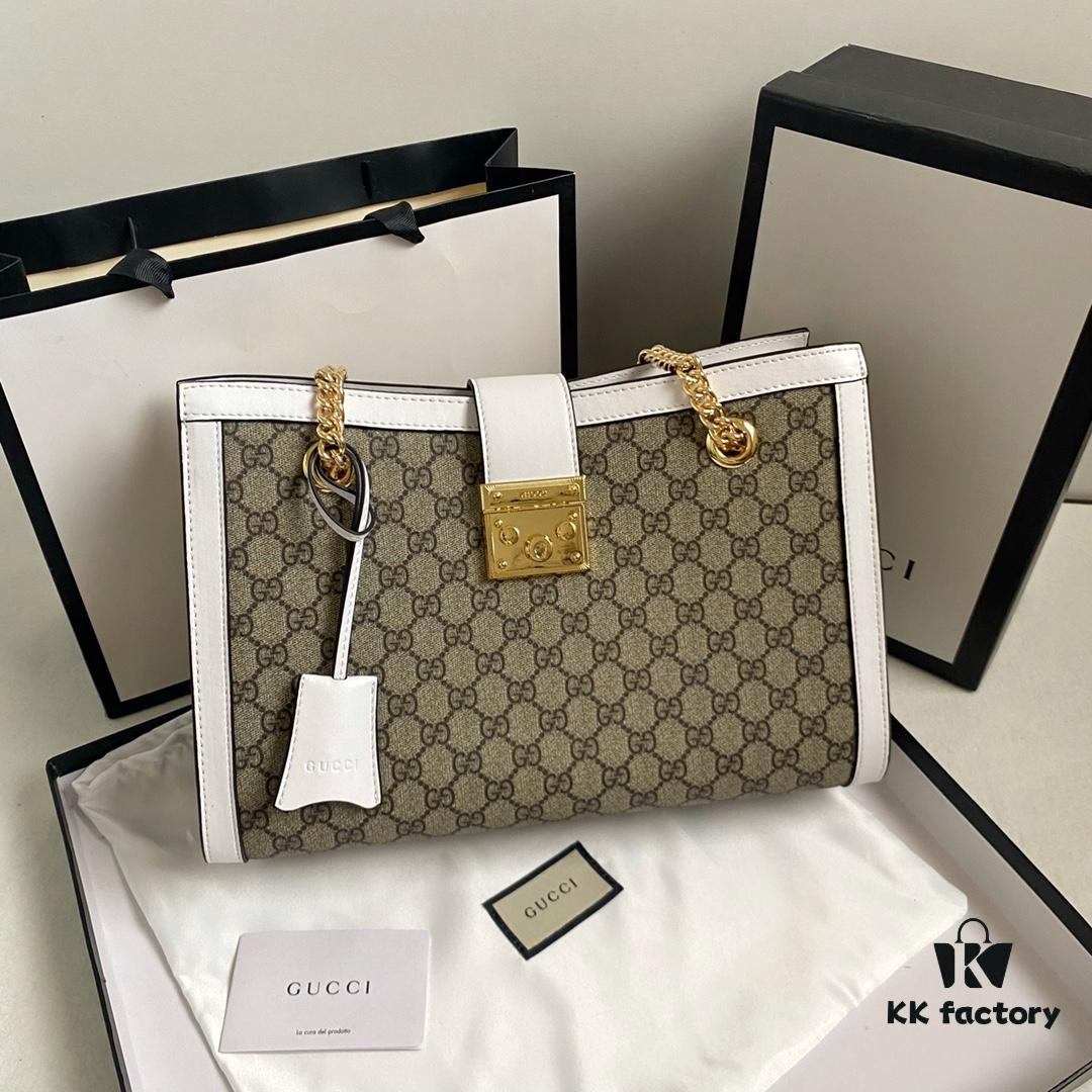 Upgraded Version Real Shot #479197 Large Size Gucci Padlock Series Lock Clasp Double Shoulder Strap Backpack 35x23x14cm