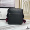 Crossbody Bag Model 7019-4# Black Full-Grain High-End Cowhide #Top-Quality Original Design Gucci GUCCI Cabinet Popular Style