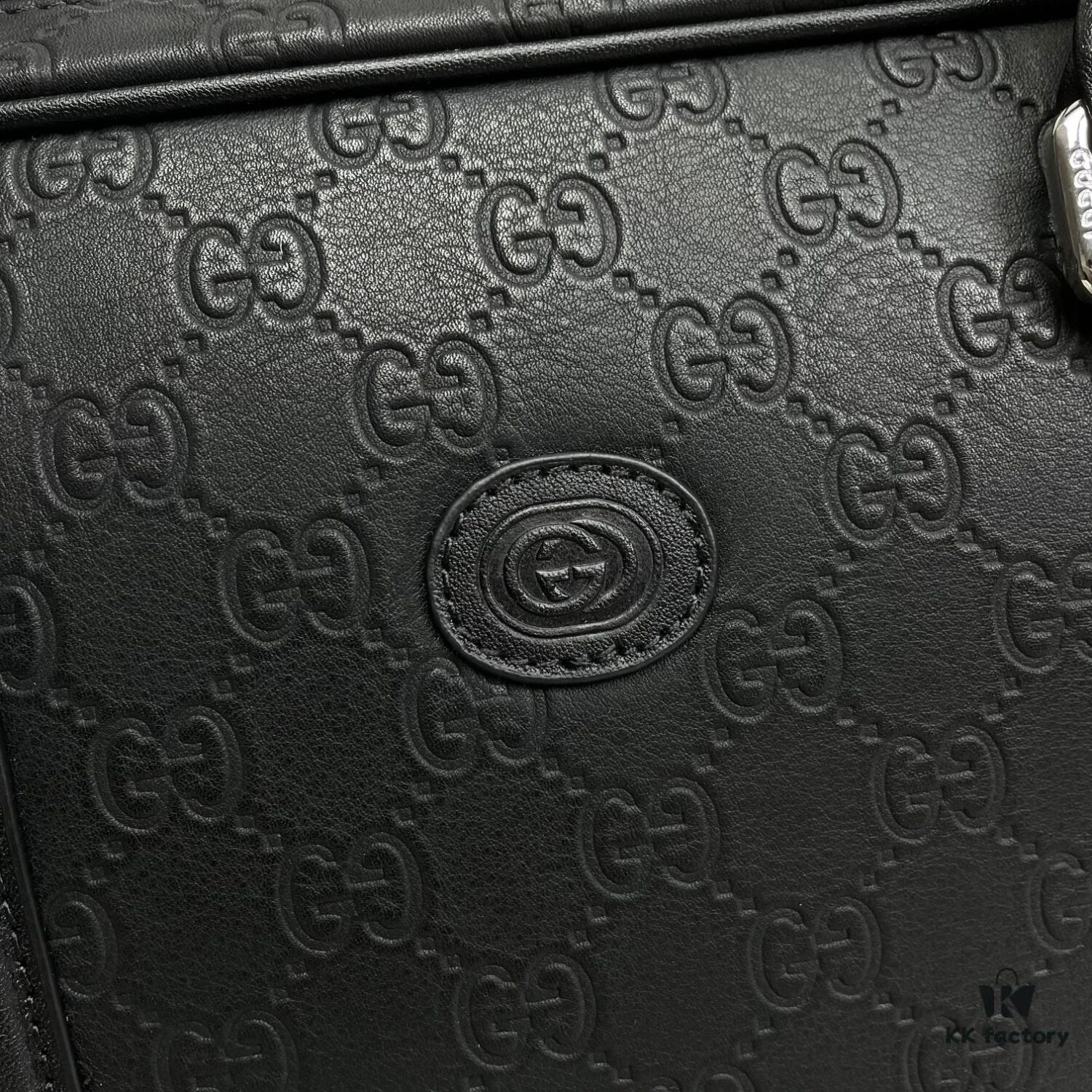 Briefcase Model 7019-1# Black Full-Grain High-End Cowhide Leather - Top-Quality Original GUCCI Counter Style, Elegant and Fashionable