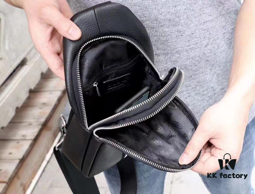 Gucci Men's Casual Chest Bag Model 6023 (Original Order), Top-Grade Imported Full-Grain Cowhide, Italian Original Leather, Luxury Designer Style