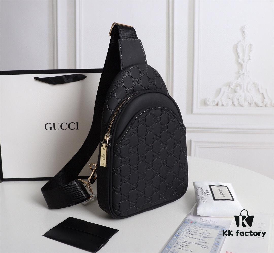 Model No.: 6018#BLACK (Original Order) [Imported Hardware 🐊 Hand 👋 Wrist Clasp 🔒] GUCCI Men's Clutch Bag, Counter Original, High-End Imported Full-Grain Cowhide, Same as Store Version