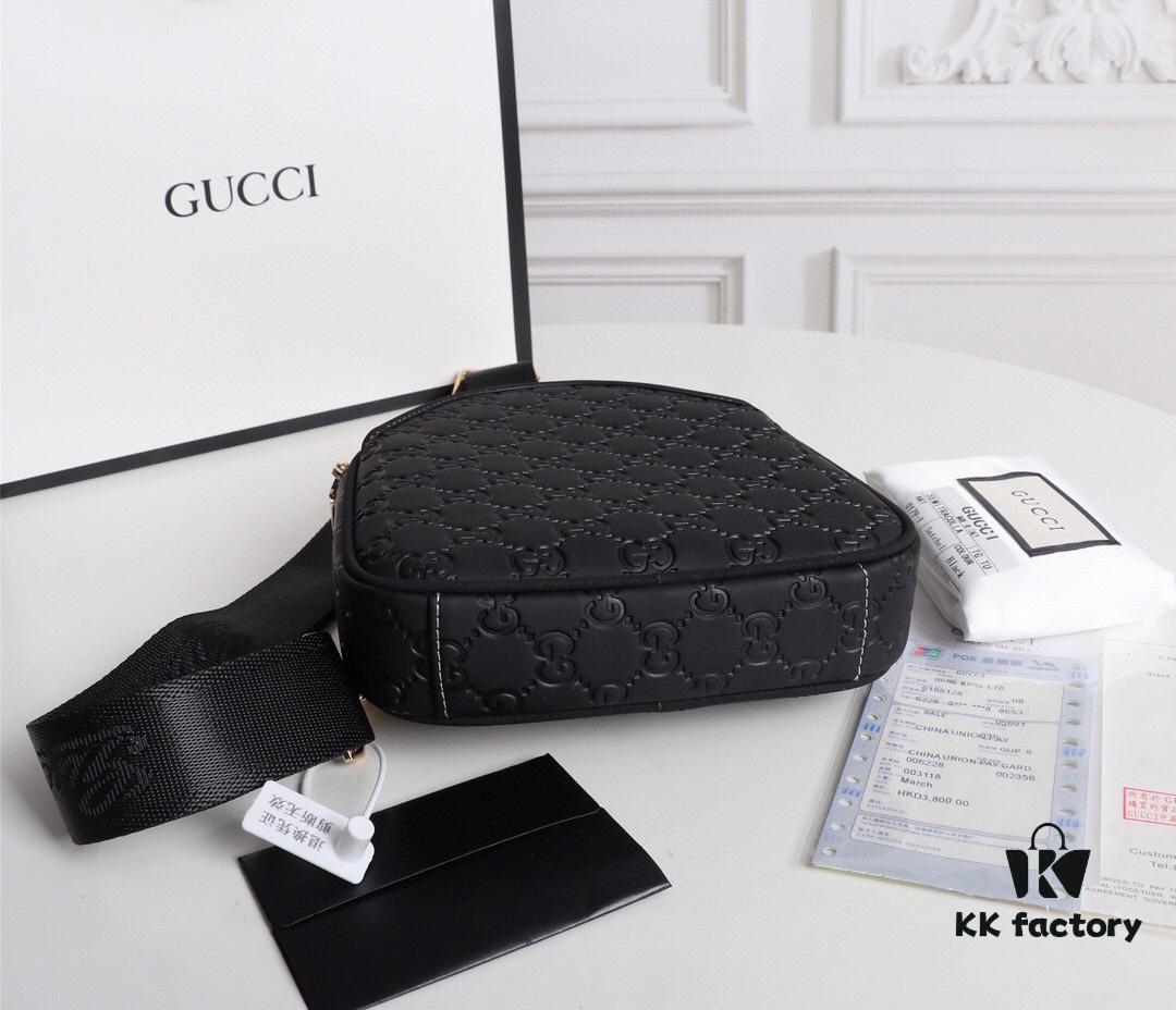 Model No.: 6018#BLACK (Original Order) [Imported Hardware 🐊 Hand 👋 Wrist Clasp 🔒] GUCCI Men's Clutch Bag, Counter Original, High-End Imported Full-Grain Cowhide, Same as Store Version