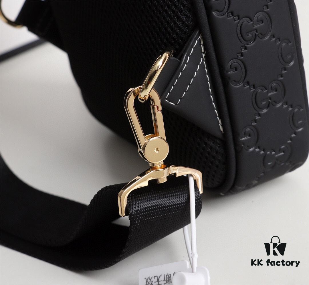 Model No.: 6018#BLACK (Original Order) [Imported Hardware 🐊 Hand 👋 Wrist Clasp 🔒] GUCCI Men's Clutch Bag, Counter Original, High-End Imported Full-Grain Cowhide, Same as Store Version