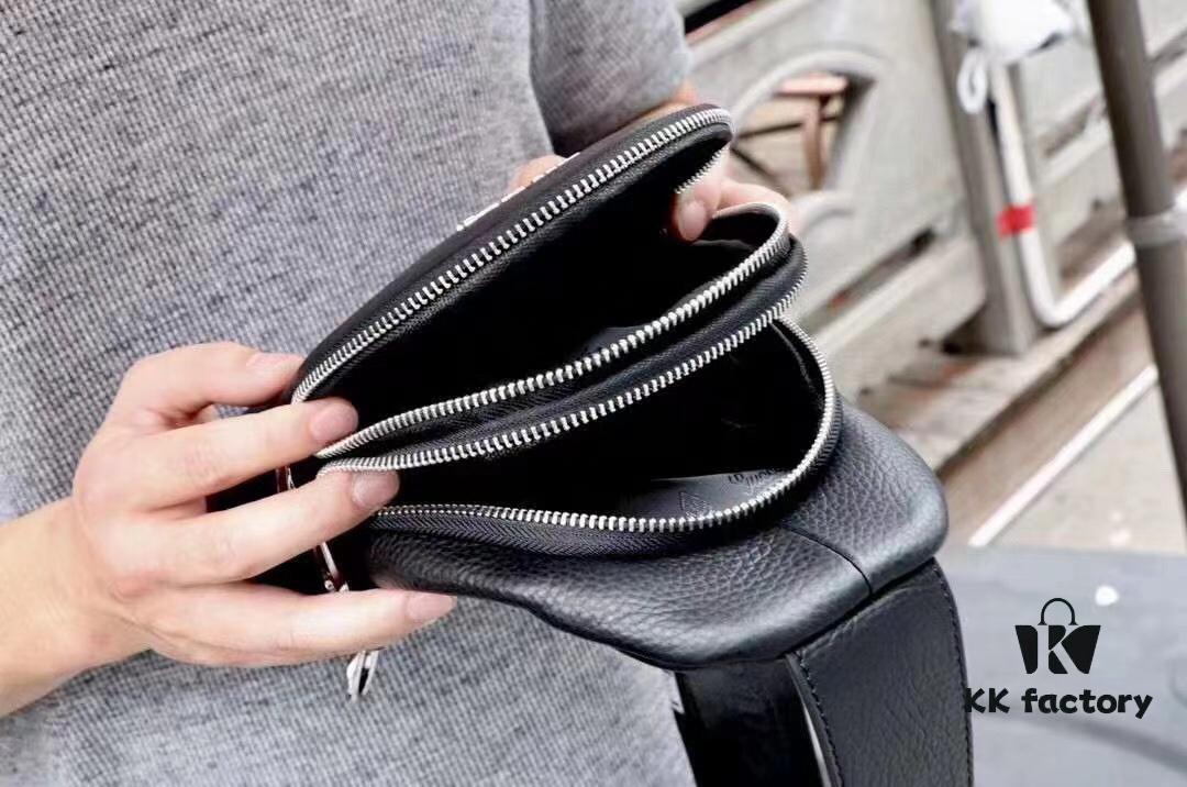 Gucci Men's Casual Chest Bag Model 6023 (Original Order), Top-Grade Imported Full-Grain Cowhide, Italian Original Leather, Luxury Designer Style