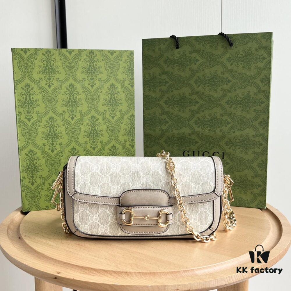 Gucci Horsebit 1955 Baguette Bag Real Photos #735178 Oatmeal