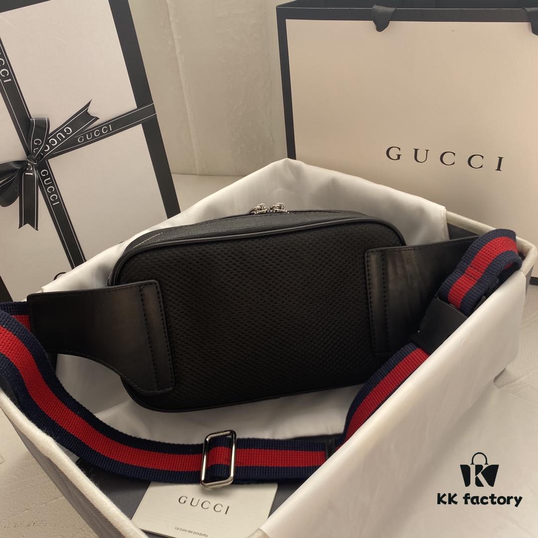GUCCI Men's Waist Bag Real Shot High-Quality Replica Premium PVC with Full-Grain Leather YKK Zipper