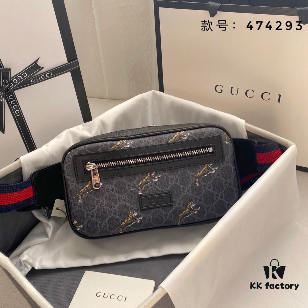 GUCCI Men's Waist Bag Real Shot 💪 High-Quality Replica with Imported PVC Material and Full-Grain Leather, YKK Smooth Zipper, Perfect Craftsmanship