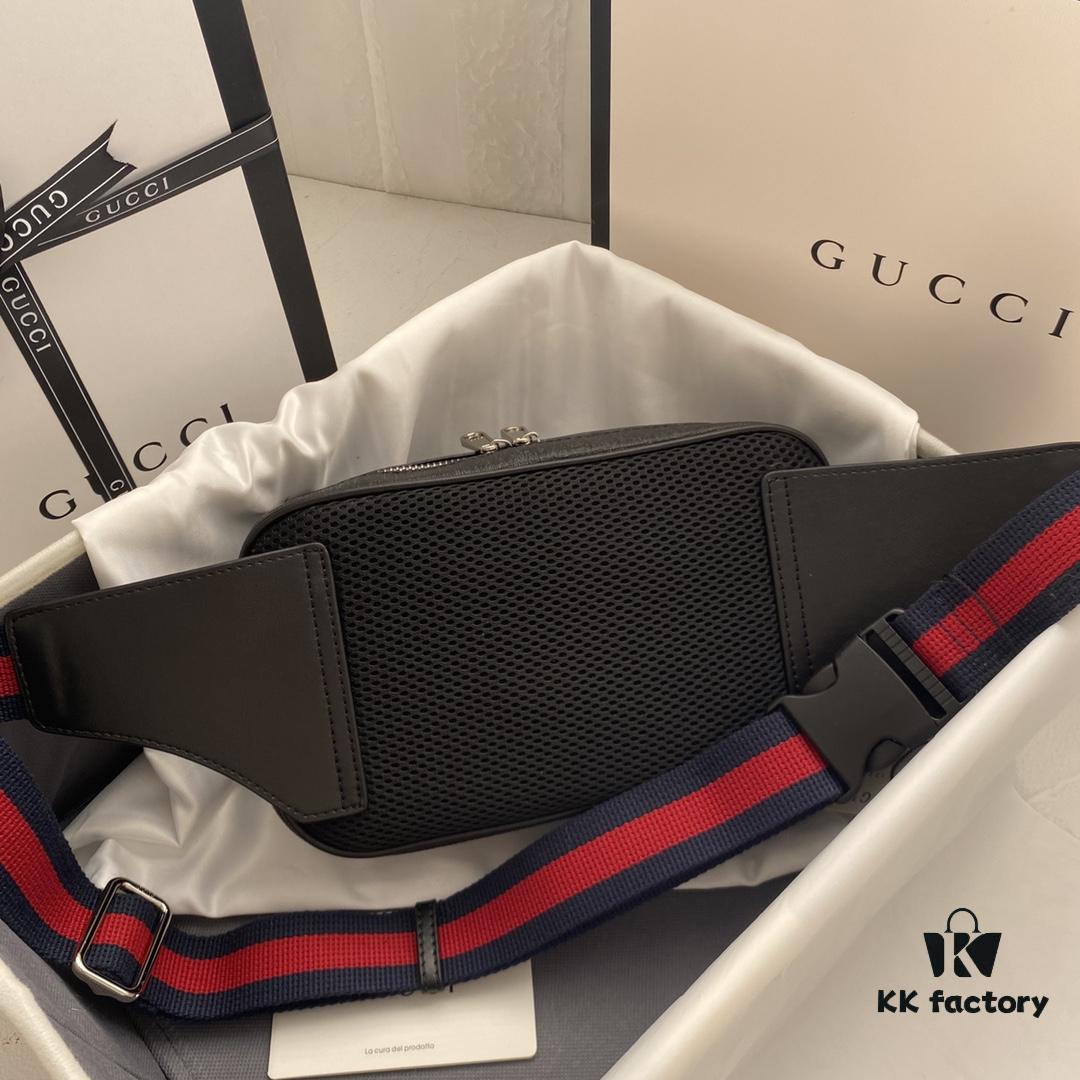 GUCCI Men's Waist Bag Real Shot 💪 High-Quality Replica with Imported PVC Material and Full-Grain Leather, YKK Smooth Zipper, Perfect Craftsmanship