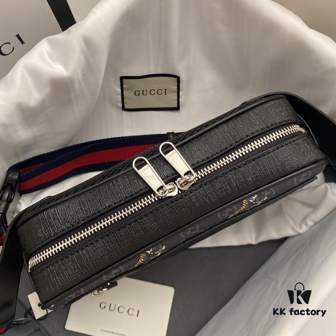 GUCCI Men's Waist Bag Real Shot 💪 High-Quality Replica with Imported PVC Material and Full-Grain Leather, YKK Smooth Zipper, Perfect Craftsmanship