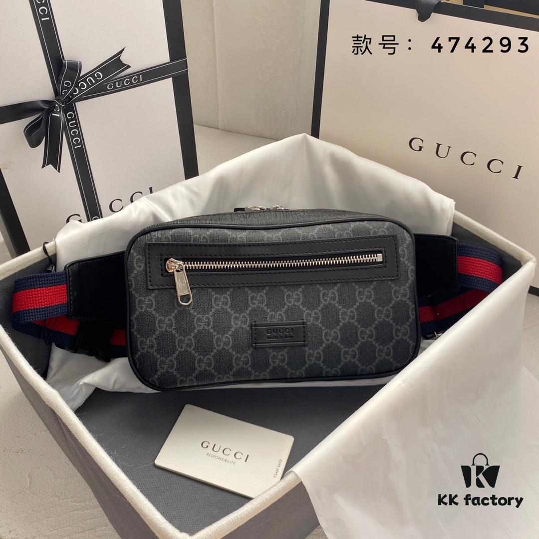 GUCCI Men's Waist Bag 474293 Real Photos Size: 24*14*5.5
