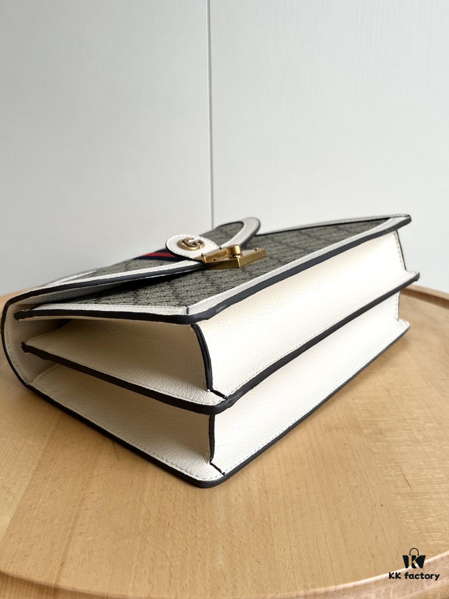 Gucci Ophidia Epilogue Collection Tote Bag with Removable Strap, Square Vintage Style, GG Canvas, Striped Webbing