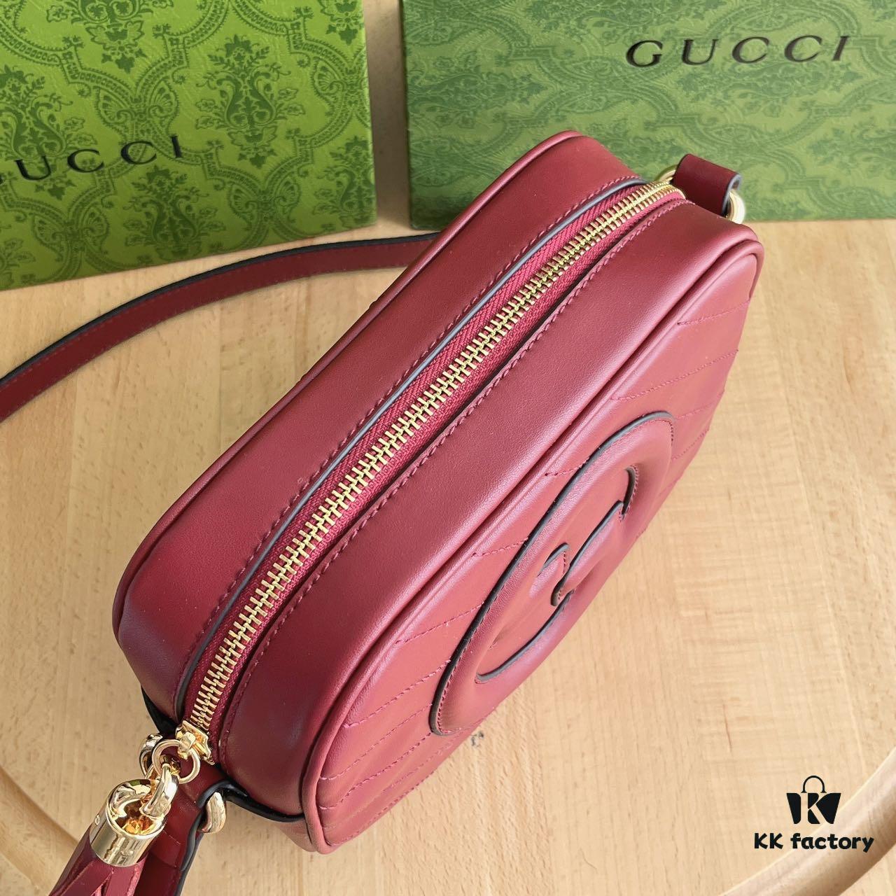 Gucci Blondie Camera Bag Model 742360 Genuine Top-Grain Leather Size 21*15.5*5.5cm