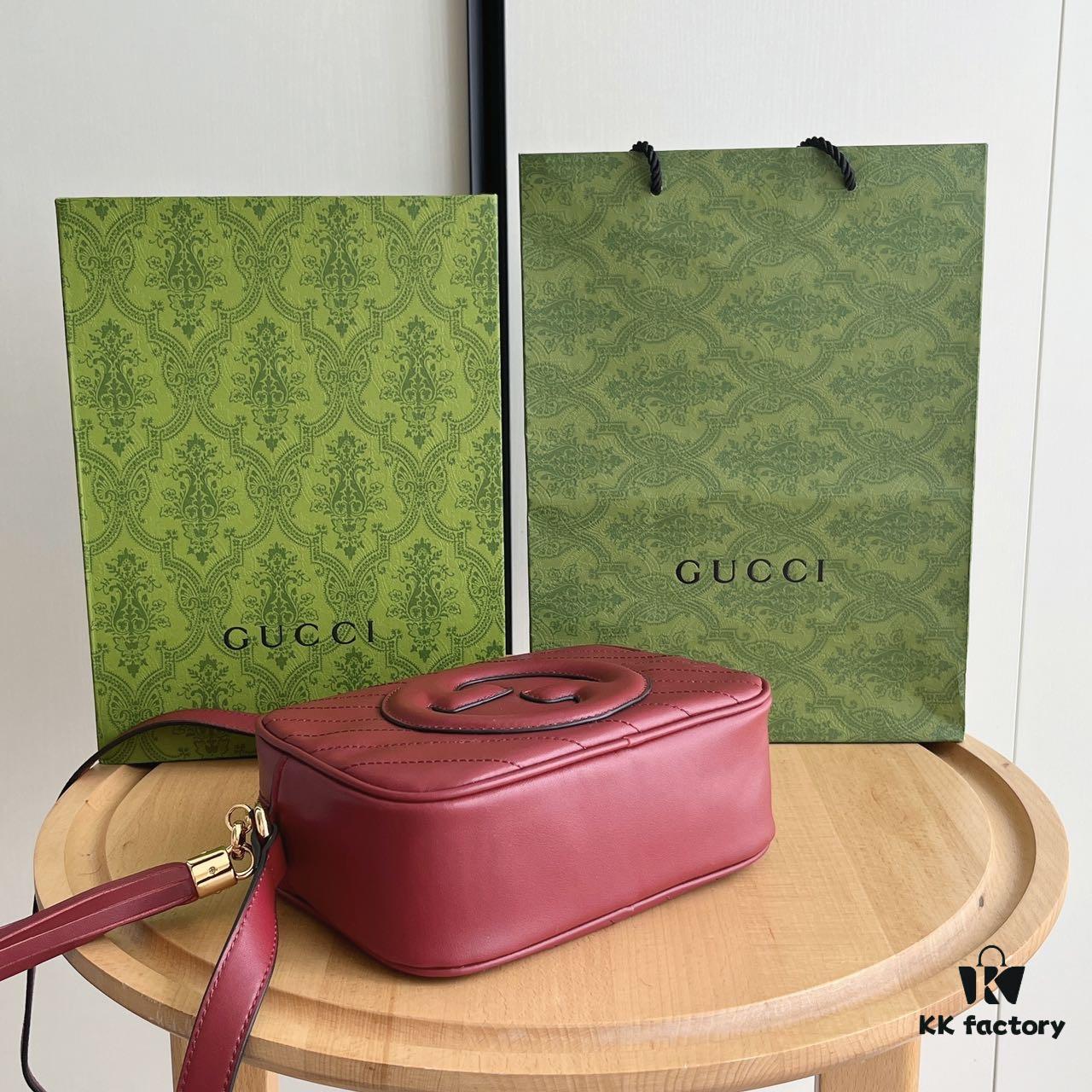 Gucci Blondie Camera Bag Model 742360 Genuine Top-Grain Leather Size 21*15.5*5.5cm
