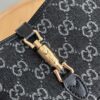 Authentic Shot # (Double Shoulder Strap) - Gucci Jackie 1961 Small Bag in Black and Ivory GG Denim Jacquard