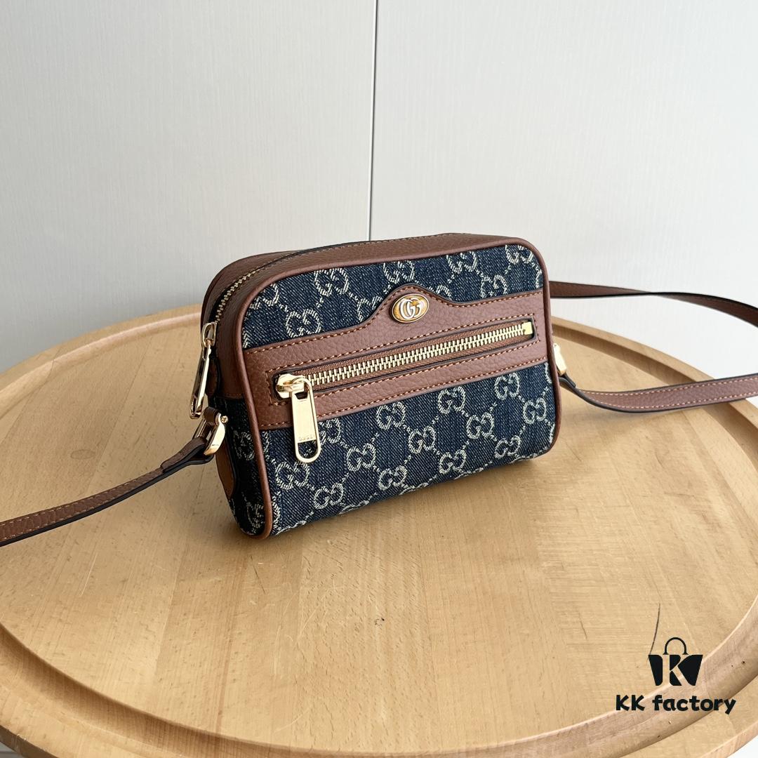 Gucci Ophidia Series Crossbody Shoulder Bag Adjustable Strap with Keychain Interior Real Shot