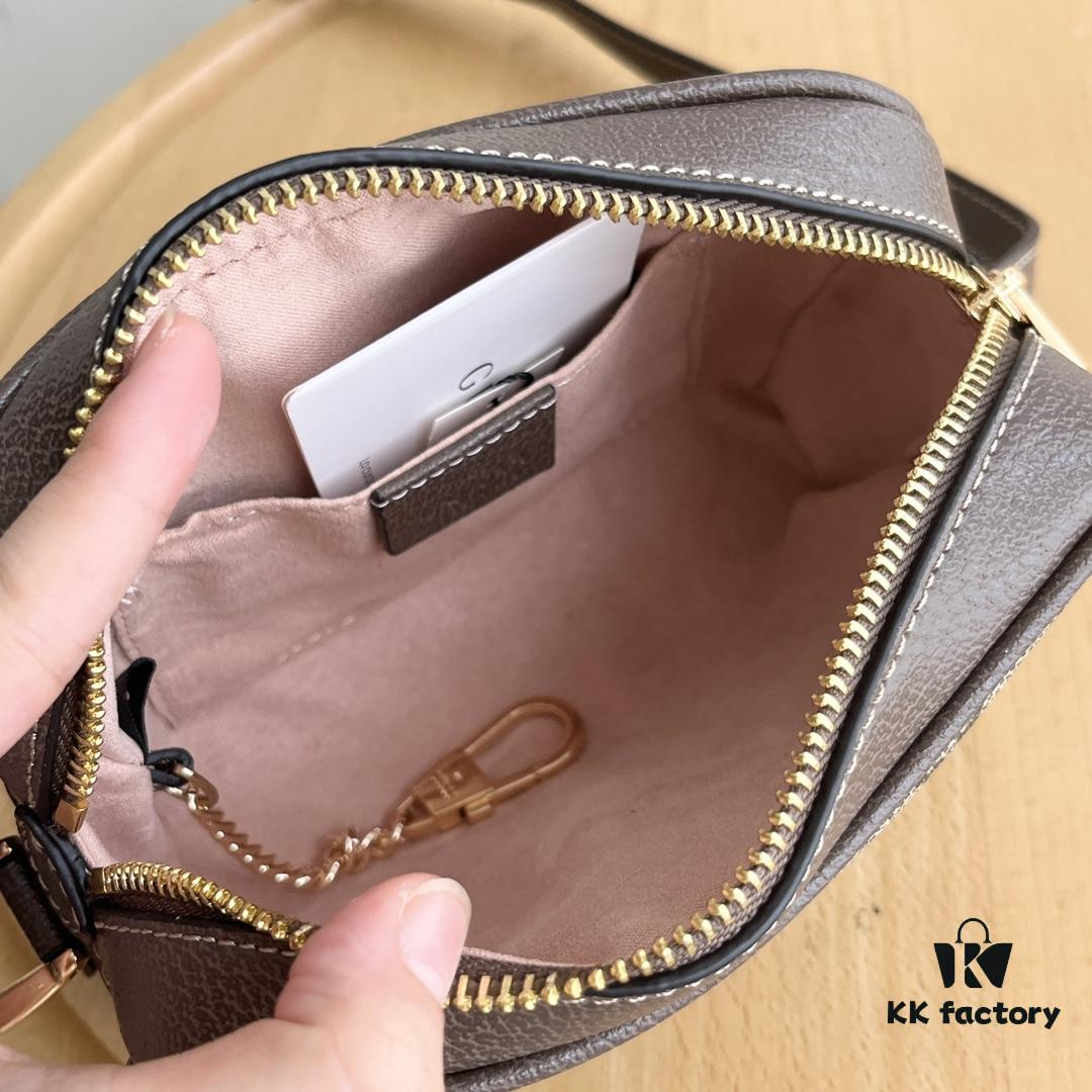 Gucci Ophidia Series Crossbody Bag Model 517350 Size 17.5*12*5.5cm Adjustable Strap with Key Holder