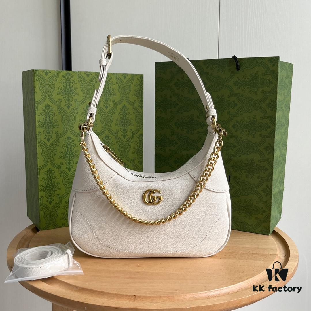 Gucci New Hobo Crescent Bag in White