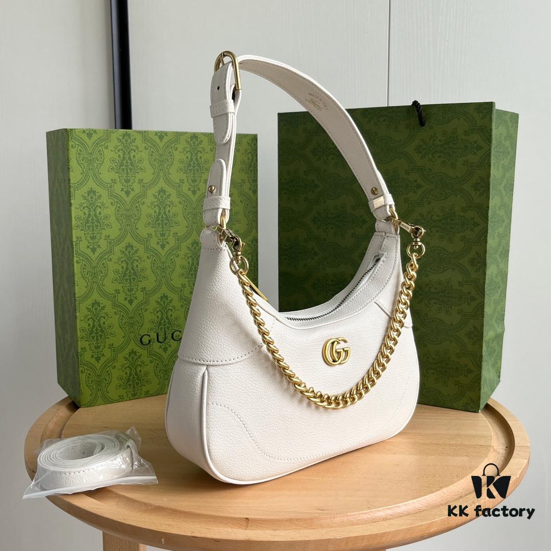 Gucci New Hobo Crescent Bag in White