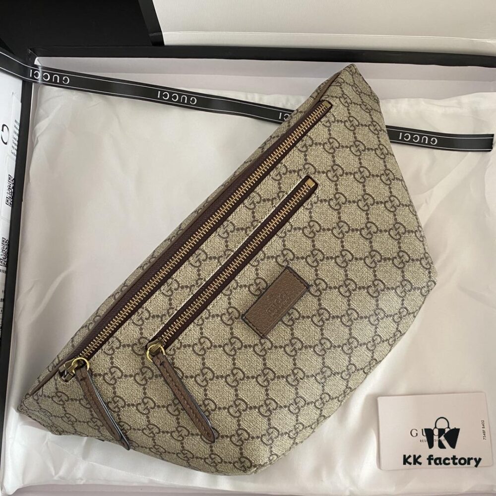 Authentic Photo # Model: 529711 Coffee Color Size: 28x18x8cm. GG Ophidia Inspired by Travel, Featuring Fashionable Embroidery Such as Globes and Retro-Style Details, Vintage Airmail-Style Binding and Gucci Vintage Logo from Archive Designs Fanny Pack ✅ Waist Pack ✅