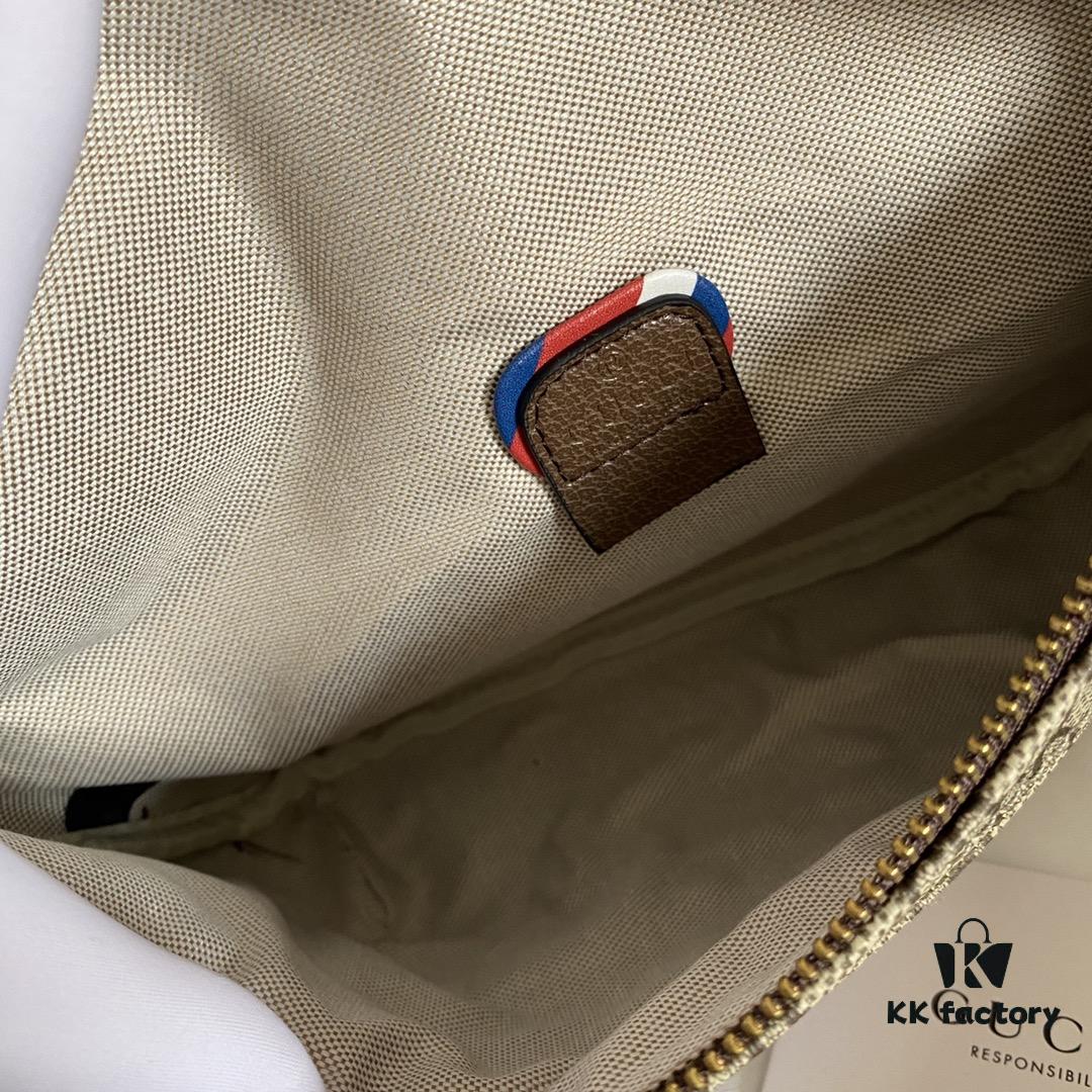 Authentic Photo # Model: 529711 Embroidered Universe Size: 28x18x8cm. GG Ophidia Inspired by Vintage Aviation Mail Style with Planet Motif Embroidery Front Pocket Design Waist Bag Crossbody Bag