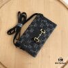 Gucci 1955 Horsebit Mini Crossbody Bag - Model: 699296 Black Denim