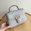 Upgraded Version Real Shot - Gucci Marmont Mini Messenger Bag, Model No. 583571 Gray