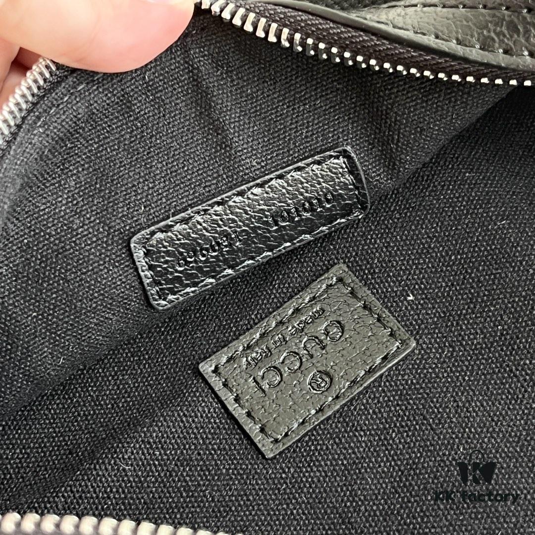 Gucci Super Double G Jumbo Series Waist Bag, Black Webbing Upgrade Version, Original Order Fabric + Tape, Adjustable Belt, Lightweight and High Capacity