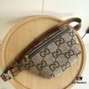 Gucci Super Double G Jumbo Series Waist Bag, Model No. 696031 Coffee Fabric Upgraded Version, Original Order Fabric with Red-Green Webbing