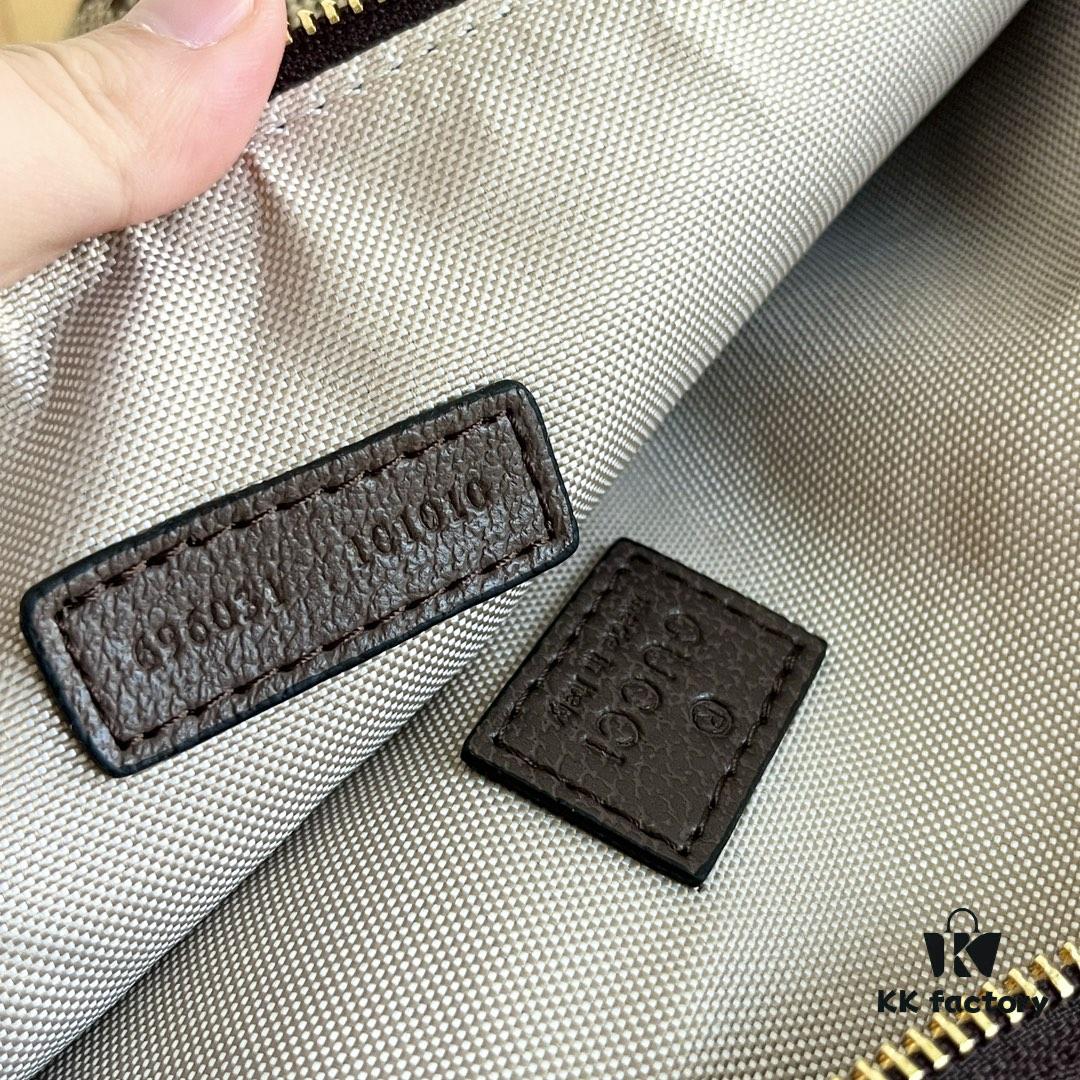 Gucci Super Double G Jumbo Series Waist Bag, Model No. 696031 Coffee Fabric Upgraded Version, Original Order Fabric with Red-Green Webbing