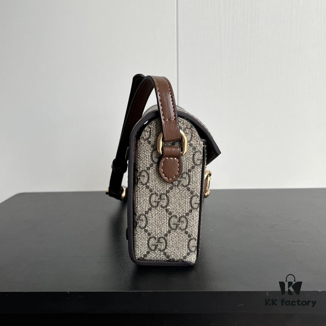 Gucci 1955 Horsebit Mini Crossbody Bag - Model 699296 Caramel