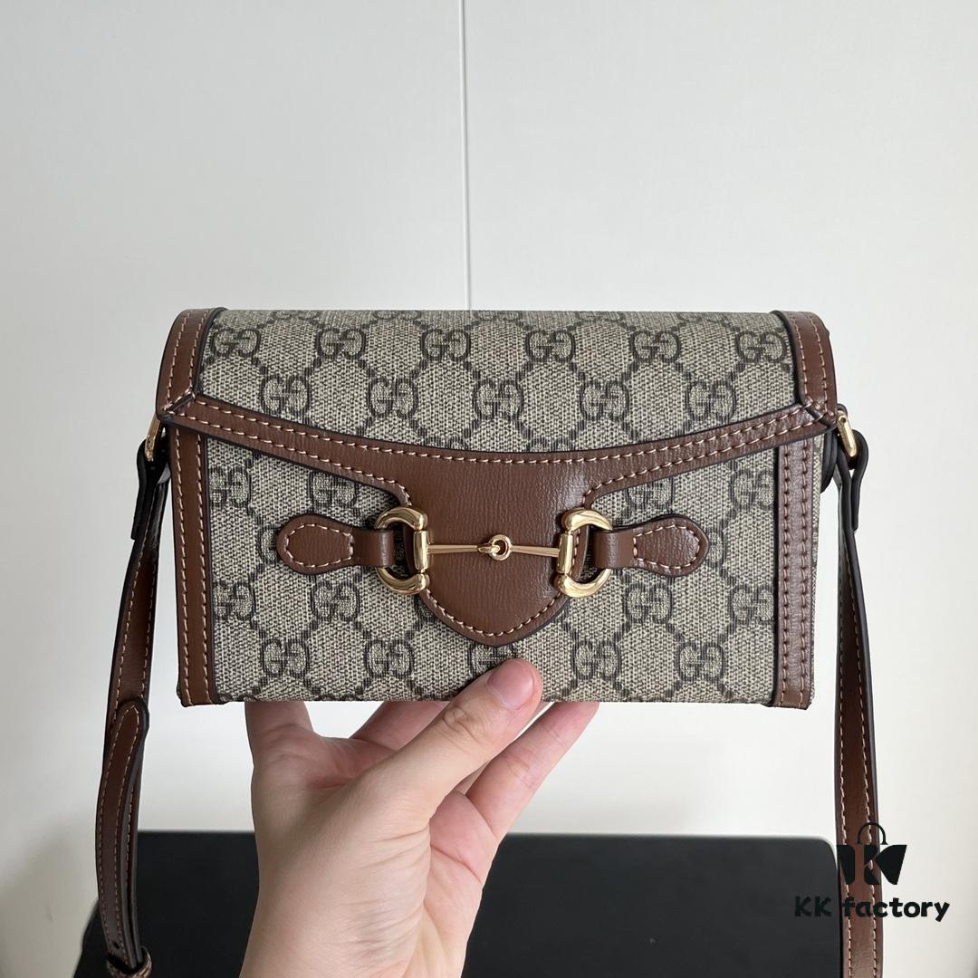 Gucci 1955 Horsebit Mini Crossbody Bag - Model 699296 Caramel