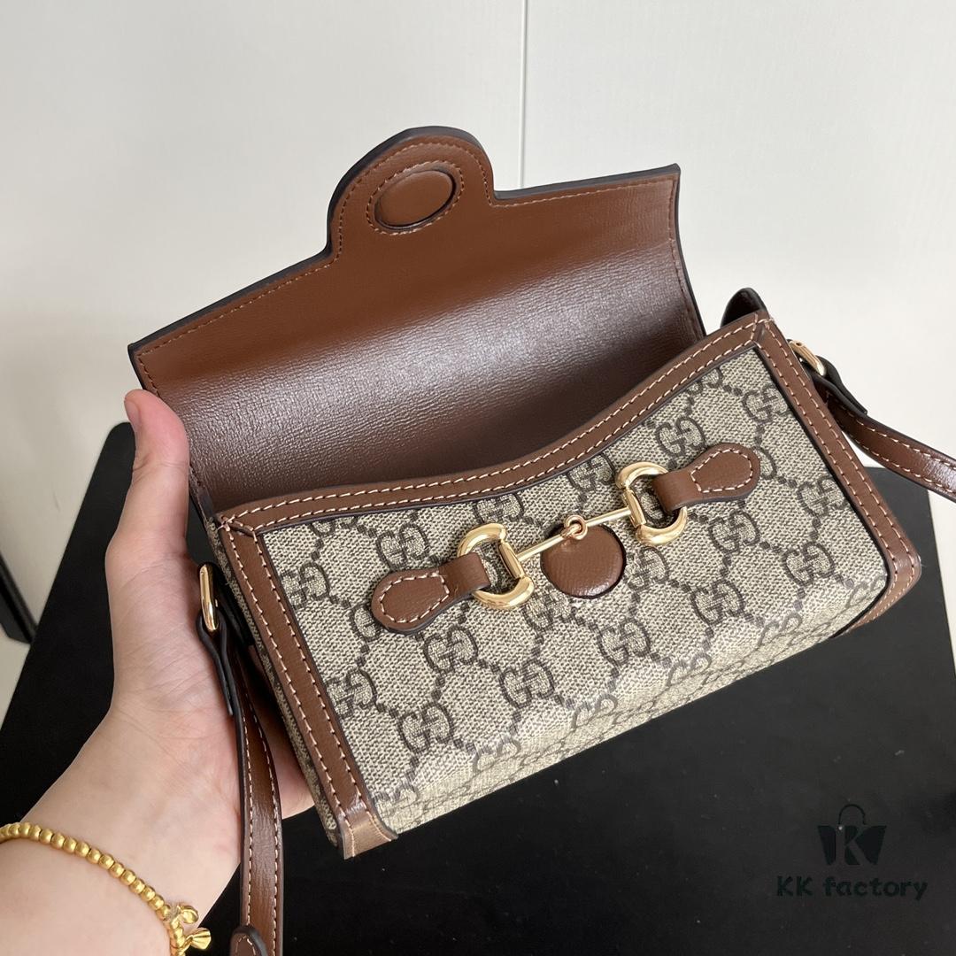 Gucci 1955 Horsebit Mini Crossbody Bag - Model 699296 Caramel