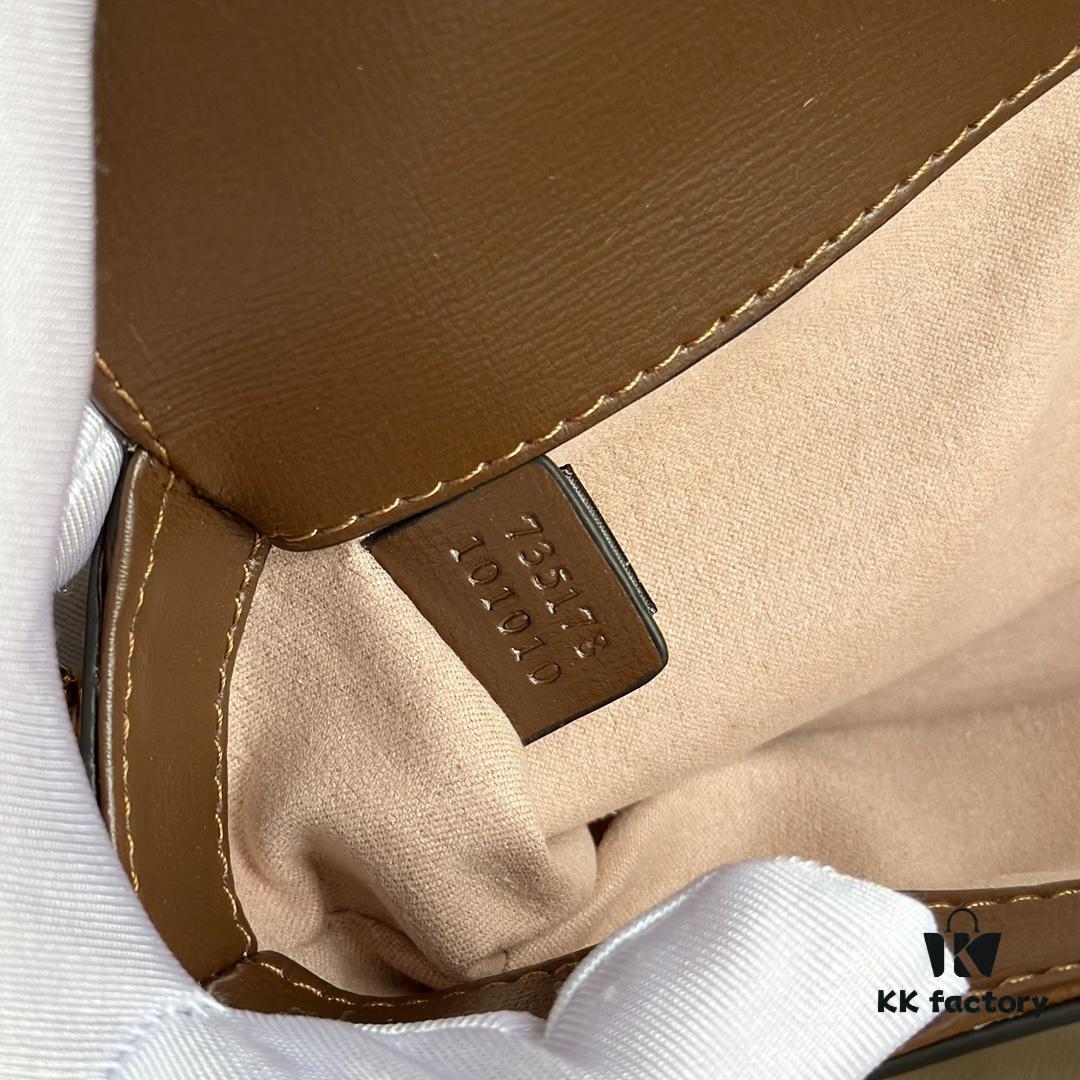 Gucci Horsebit 1955 Baguette Bag Real Photo #735178 Brown Leather