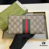 Gucci GG Supreme Canvas Full-Zip Wallet with Web Stripe