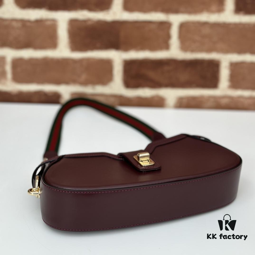 GUCCI New Arrival Cabinet Quality, Top Original Single Item, Real Photo, Model No. 786015 Red Leather, Size 12×24×5cm, In Stock