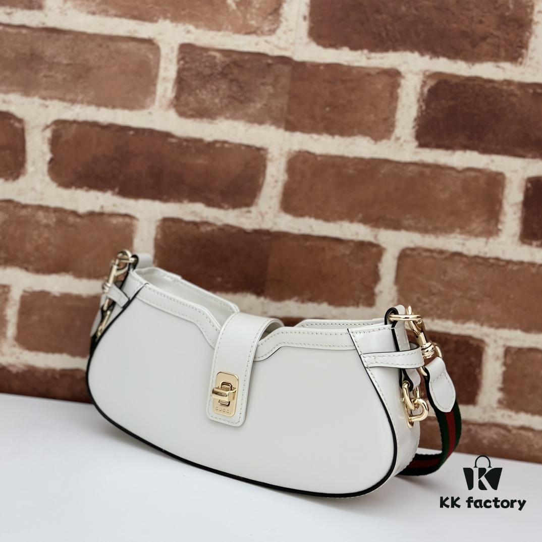 GUCCI New Arrival High-Quality Authentic Style, Premium Original Order Item, Real Photo, Model No. 786015 White Leather, Size 12×24×5 cm, In Stock