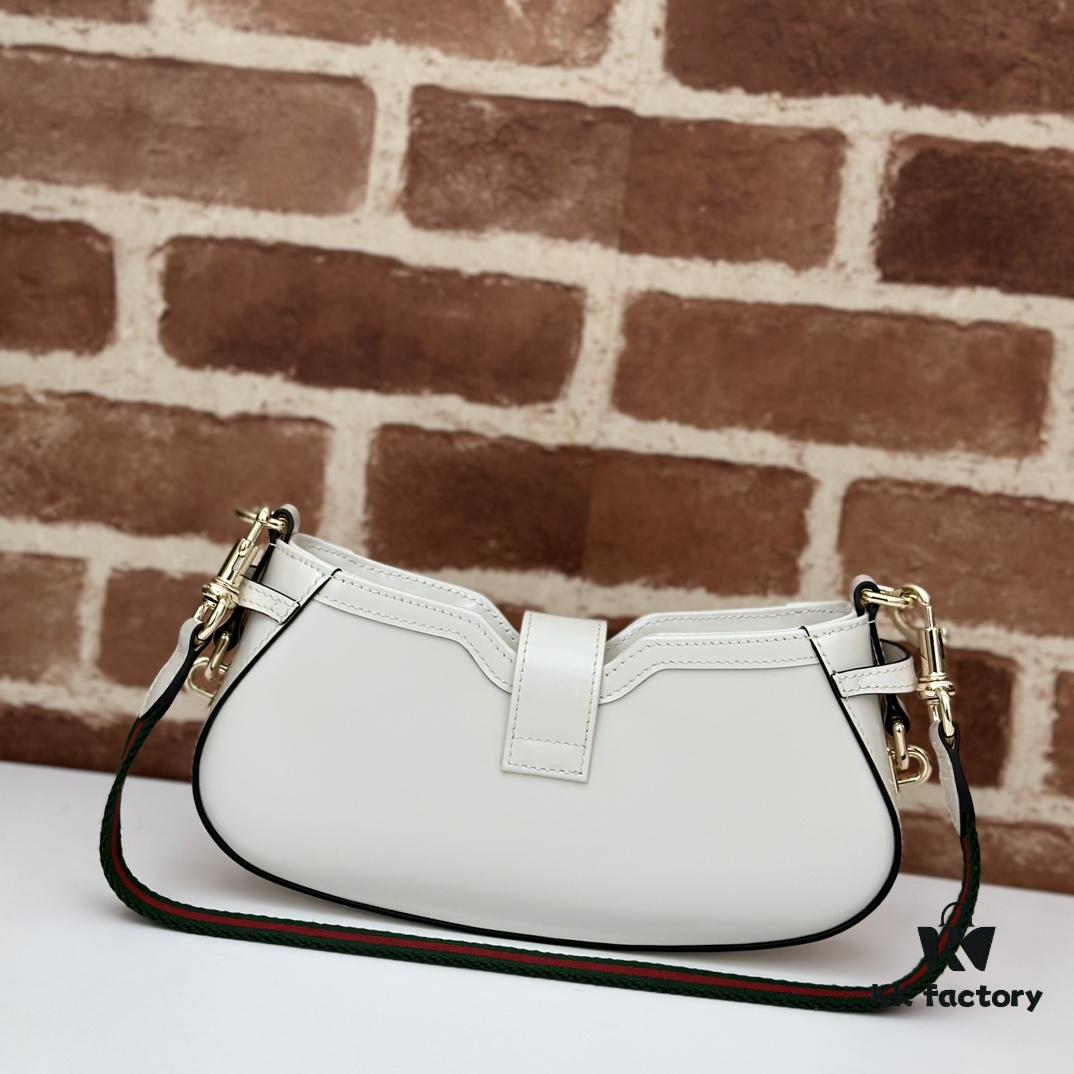 GUCCI New Arrival High-Quality Authentic Style, Premium Original Order Item, Real Photo, Model No. 786015 White Leather, Size 12×24×5 cm, In Stock