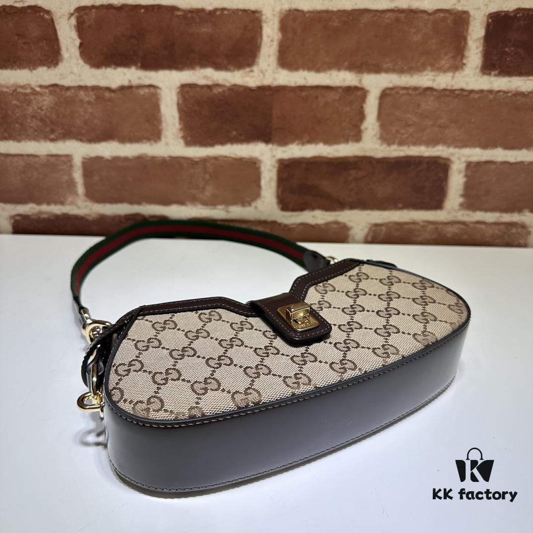 GUCCI New Arrival Cabinet Quality, Top Original Single Item, Actual Photos. Model No. 786015 Brown, Size 12×24×5 cm, In Stock for Immediate Shipment