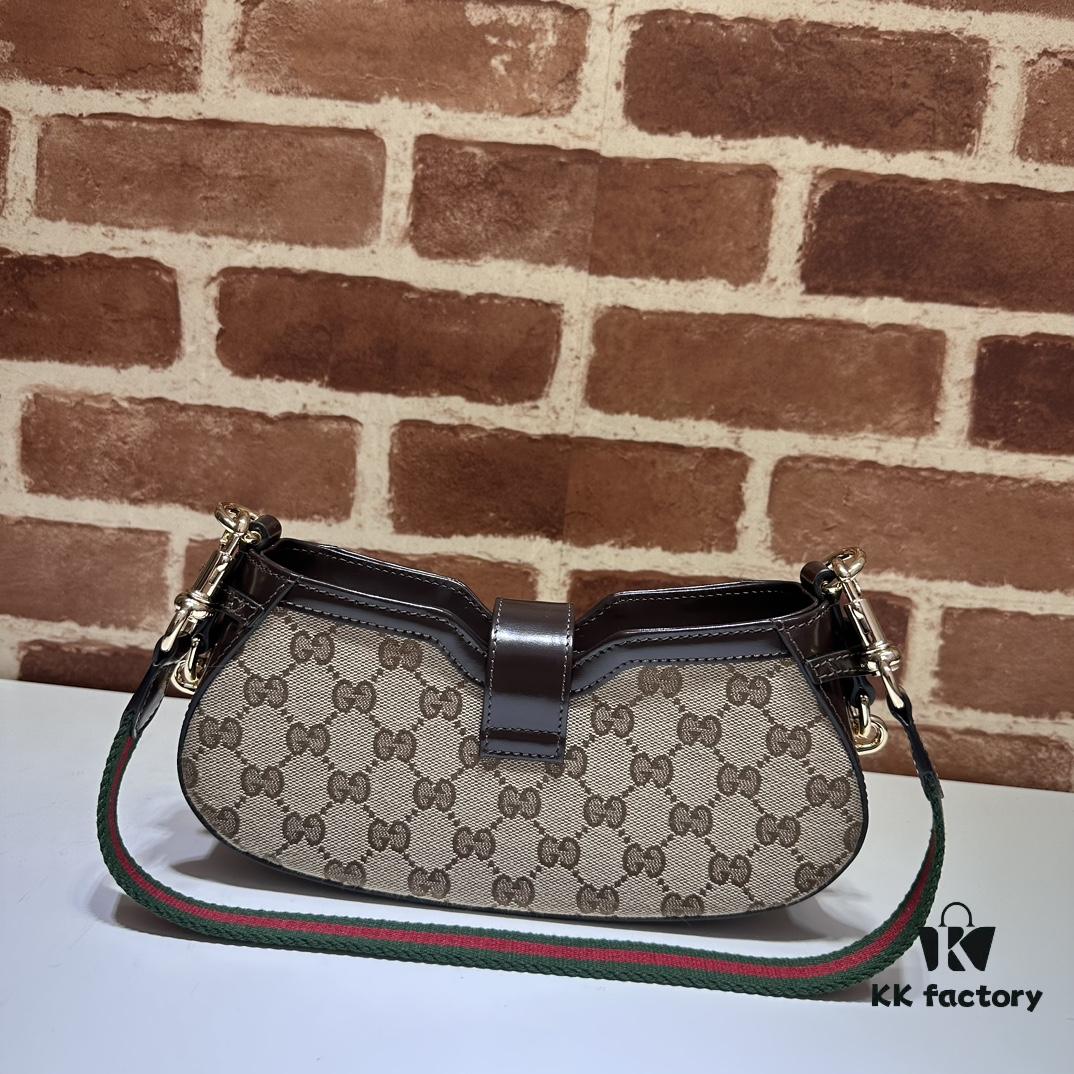 GUCCI New Arrival Cabinet Quality, Top Original Single Item, Actual Photos. Model No. 786015 Brown, Size 12×24×5 cm, In Stock for Immediate Shipment