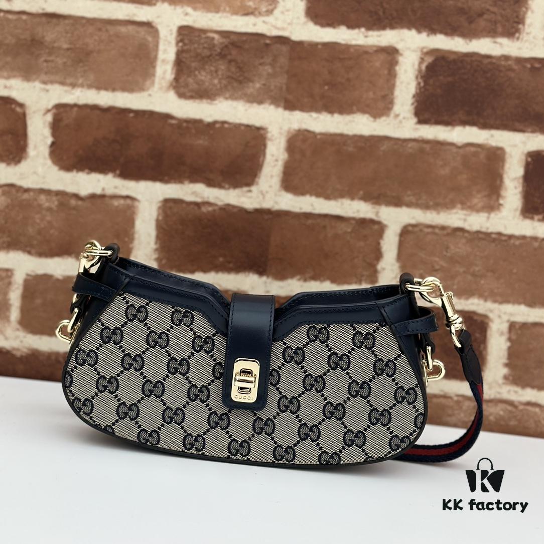 GUCCI New Arrival Cabinet Quality, Top Original Single Item, Real Photo. Model No. 786015 Blue, Size 12×24×5 cm