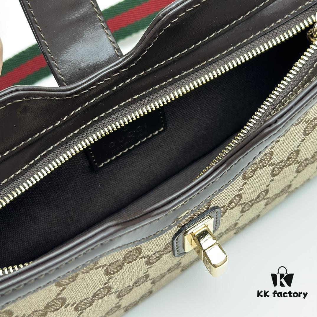 GUCCI New Arrival Cabinet Quality, Top Original Single Item, Actual Photos. Model No. 786015 Brown, Size 12×24×5 cm, In Stock for Immediate Shipment