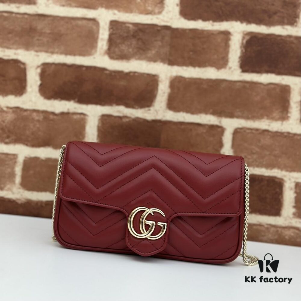 GUCCI Counter Quality, Top Original Single Item, Actual Photos, Model Number: 751526 Burgundy, Size: 21×12×5cm (W×H×D)