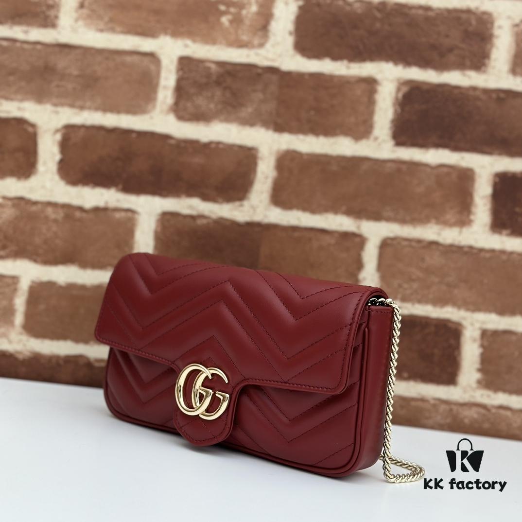 GUCCI Counter Quality, Top Original Single Item, Actual Photos, Model Number: 751526 Burgundy, Size: 21×12×5cm (W×H×D)
