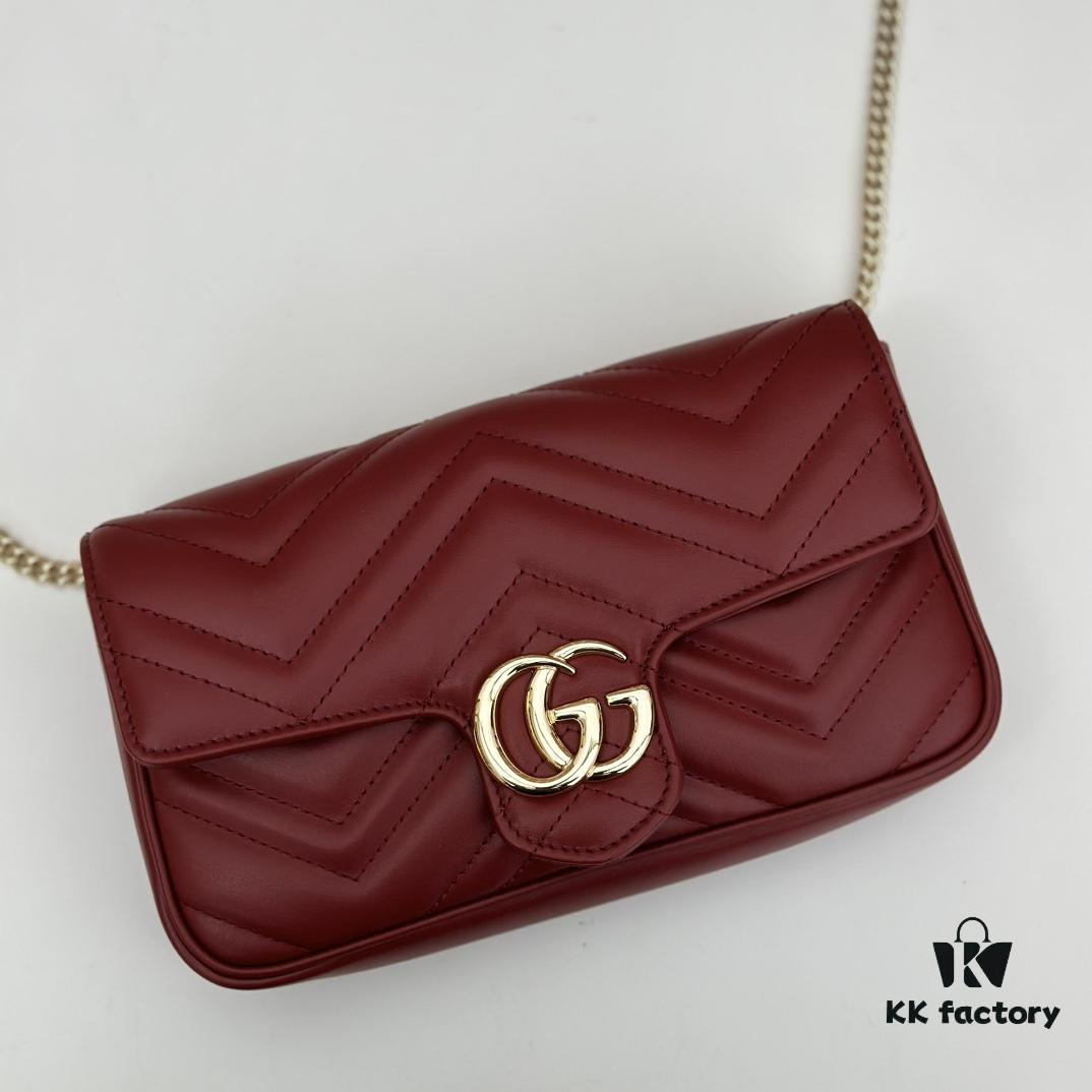 GUCCI Counter Quality, Top Original Single Item, Actual Photos, Model Number: 751526 Burgundy, Size: 21×12×5cm (W×H×D)