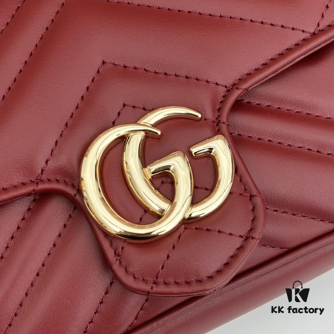 GUCCI Counter Quality, Top Original Single Item, Actual Photos, Model Number: 751526 Burgundy, Size: 21×12×5cm (W×H×D)